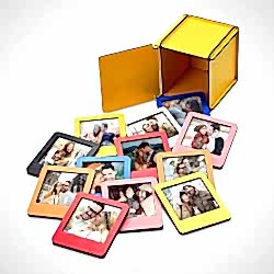 HediyecinHeryerde - Ahşap Kutulu 12 Fotoğraflı Renkli Poloraid Çerçeve