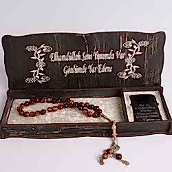 HediyecinHeryerde - Kişiye Özel Eskitme Hediye Kutusu Ahşap Zippo Çakmak Kaplan Gözü Tesbih Kombin Kutusu