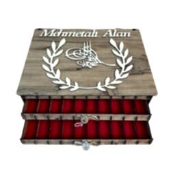 Kişiye Özel Çekmeceli Tesbih Kolleksiyon Kutusu - Thumbnail