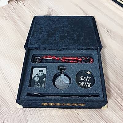 Kişiye Özel Kadife Lüx Kutulu Erkek Hediye Kombini