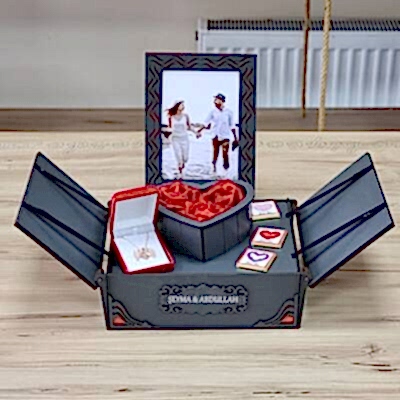 Resimli Çerçeveli Kolye Hediye Kutusu Kombini