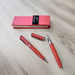 Kişiye Özel Baskılı Lüks Kırmızı Kalem Seti - Thumbnail