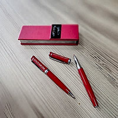 Kişiye Özel Baskılı Lüks Kırmızı Kalem Seti