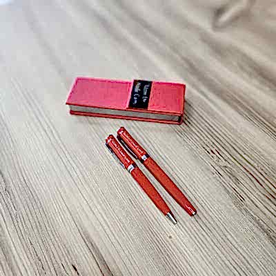 Kişiye Özel Baskılı Lüks Kırmızı Kalem Seti