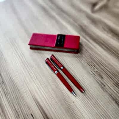 Kişiye Özel Baskılı Lüks Kırmızı Kalem Seti
