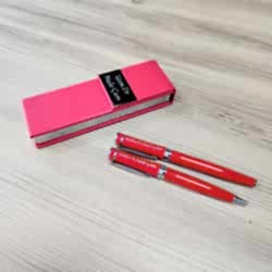 Kişiye Özel Baskılı Lüks Kırmızı Kalem Seti - Thumbnail