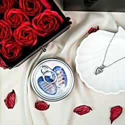 Güllü İstiridye İçinde Gizemli İnci Kolye Kombini - Thumbnail